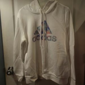white adidas hoodie L